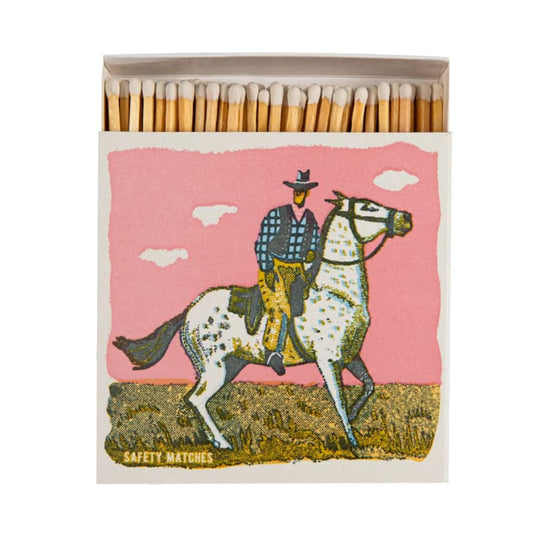 Matches in Pots Square Matchbox - Pink Cowboy 29018