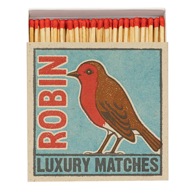 Misc Square Matchbox Red Robin 25877