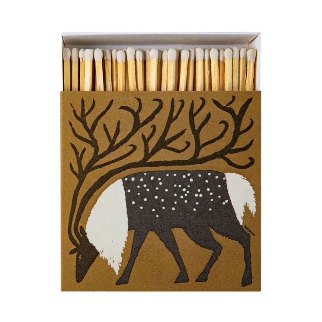 Matches in Pots Square Matchbox - Reindeer 29022