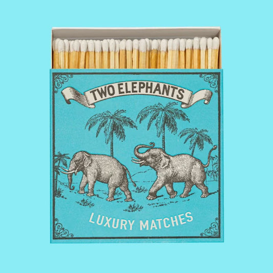 Matches in Pots Square Matchbox - Two Elephants 29012