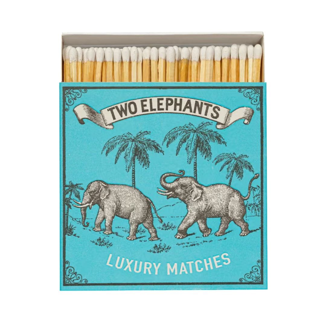 Matches in Pots Square Matchbox - Two Elephants 29012