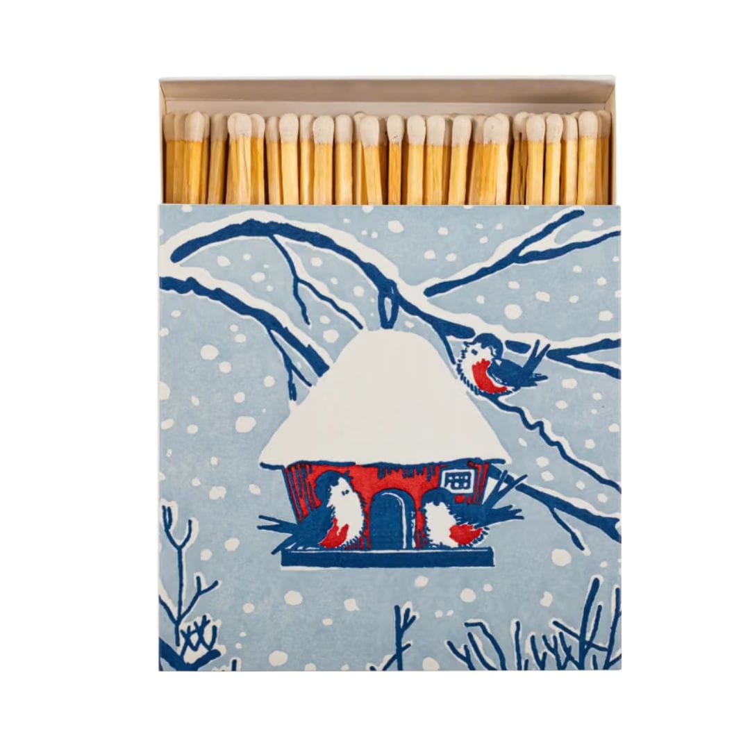 Matches in Pots Square Matchbox - Winter Bird 29026