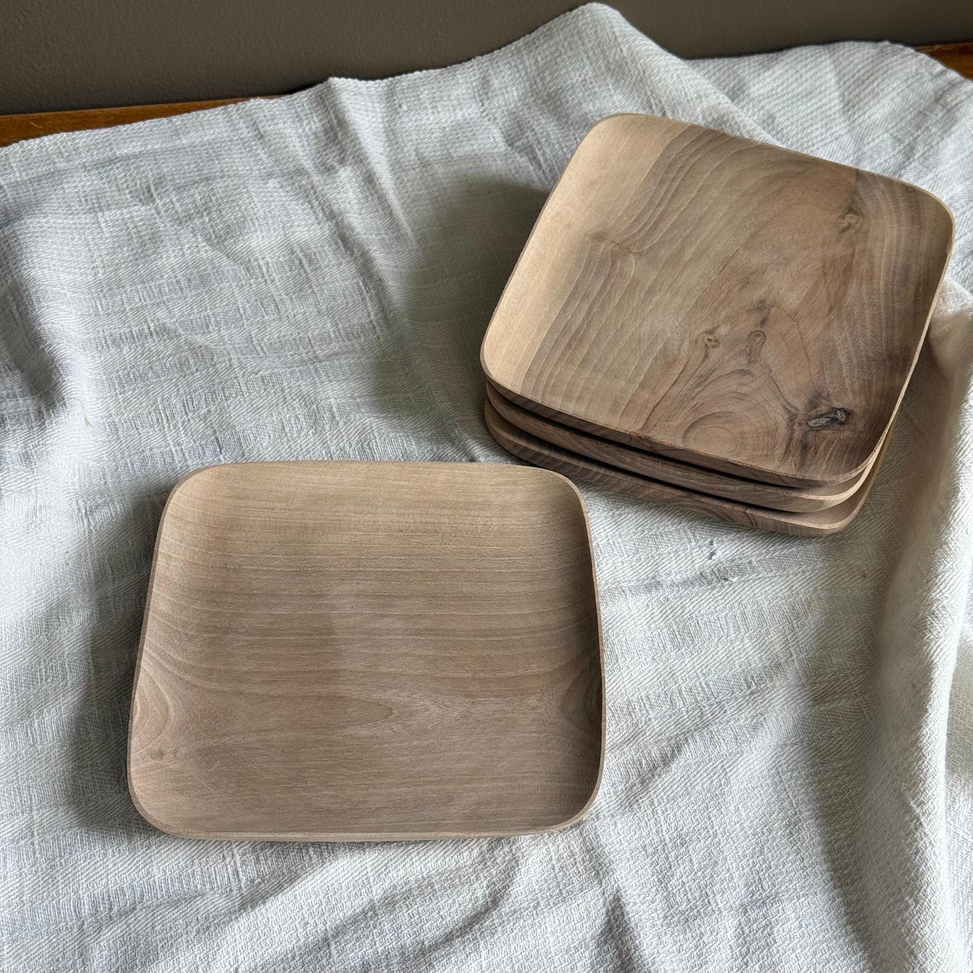 Kitchenalia Square Wooden Dish - Walnut 25239
