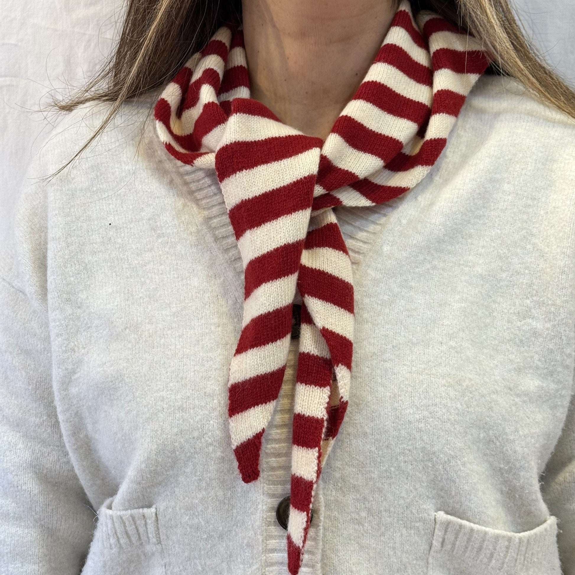 Other Fashion Striped Triangle Scarf Red 27144