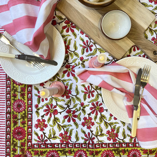 Tablecloths Tablecloth - Bright Pink Climber with Pea Green Medium 150x230cm 27563