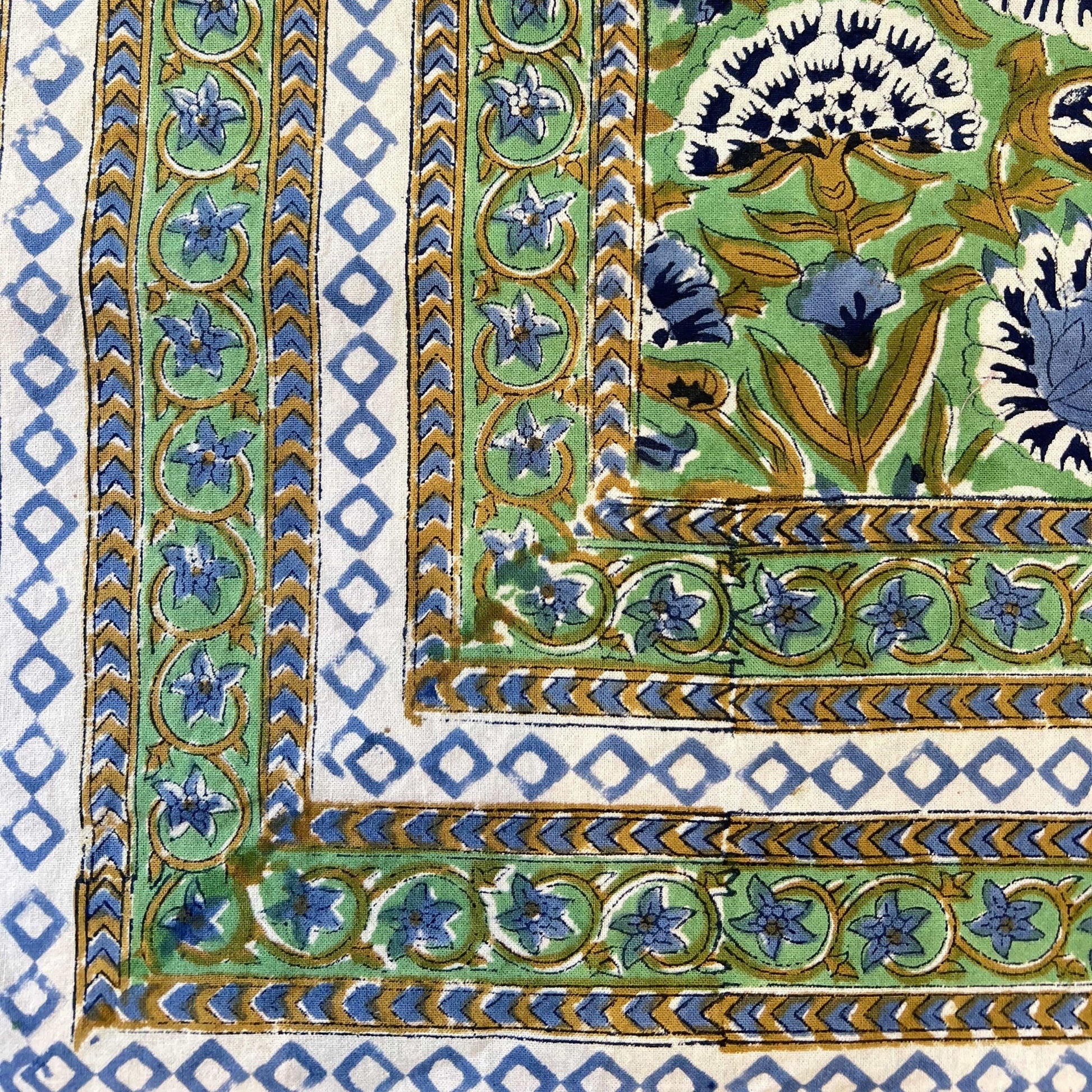 Tablecloths Tablecloth - Gold Botanicals on Jade