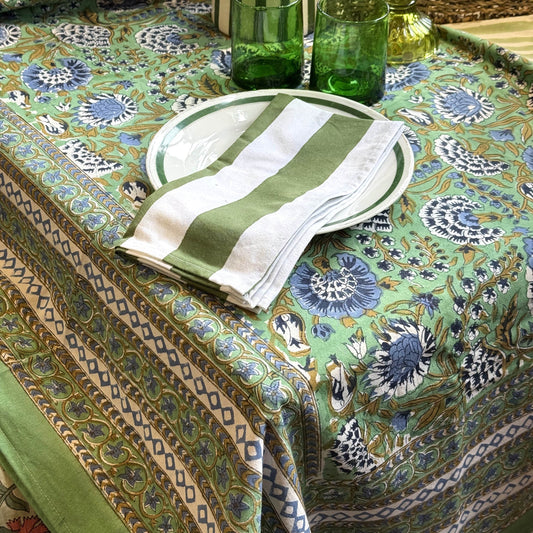 Tablecloths Tablecloth - Gold Botanicals on Jade