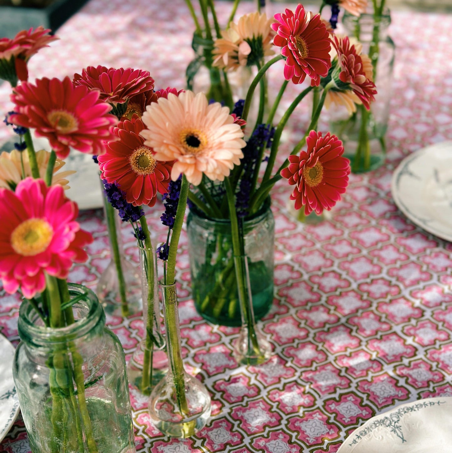 Tablecloths Tablecloth - Pink & Clover Tile