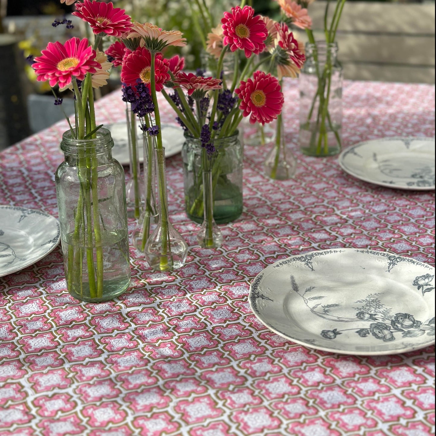 Tablecloths Tablecloth - Pink & Clover Tile