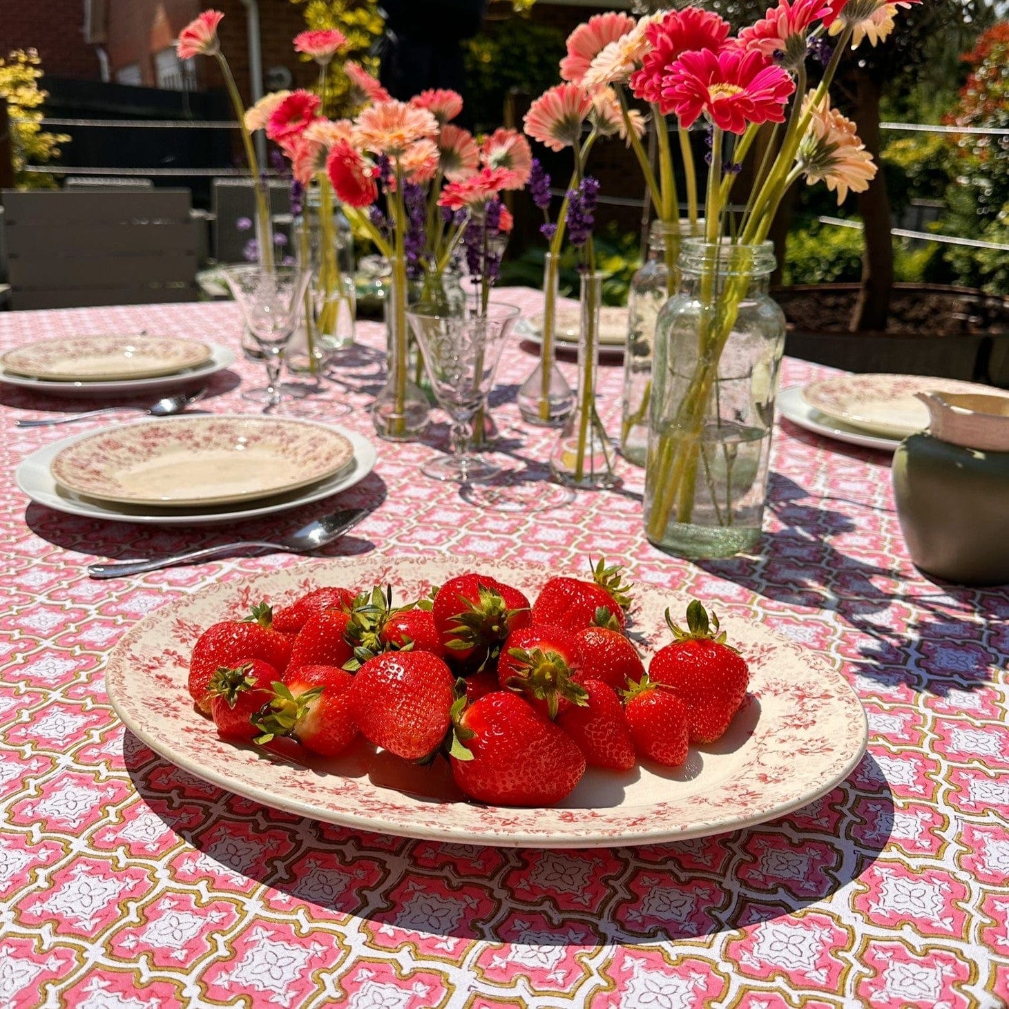 Tablecloths Tablecloth - Pink & Clover Tile