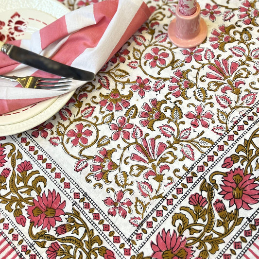 Tablecloths Tablecloth - Rich Pink & Chestnut Botanical Medium 150x230cm 27565