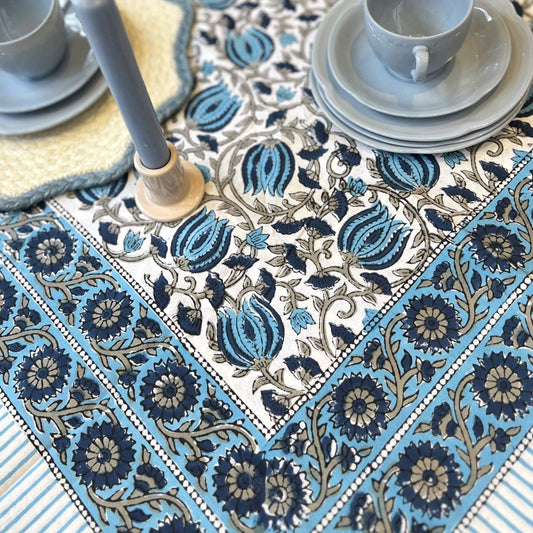 Tablecloths Tablecloth - Turquoise, Navy & Stone Medium 150x230cm 27562