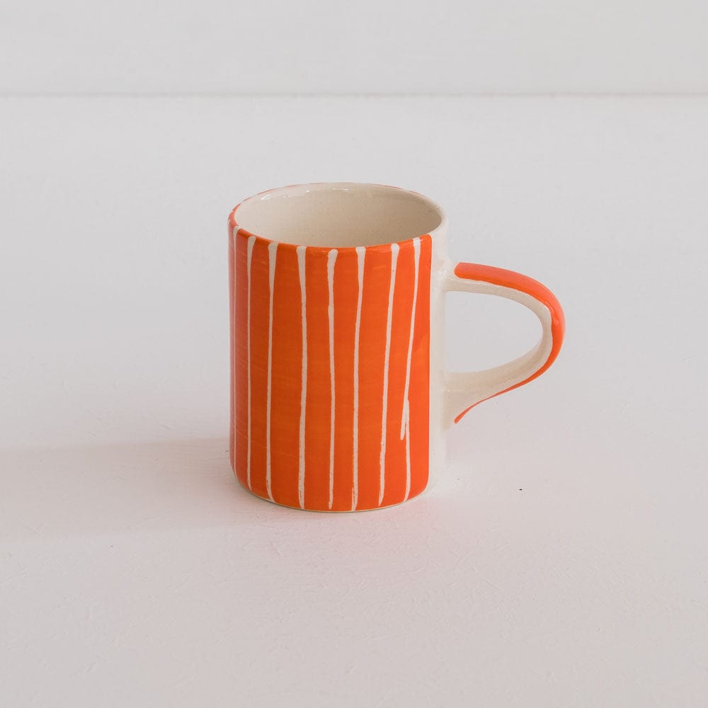 Chinaware TEST Musango Demi Mugs - Colour w White Stripe Tangerine 21125