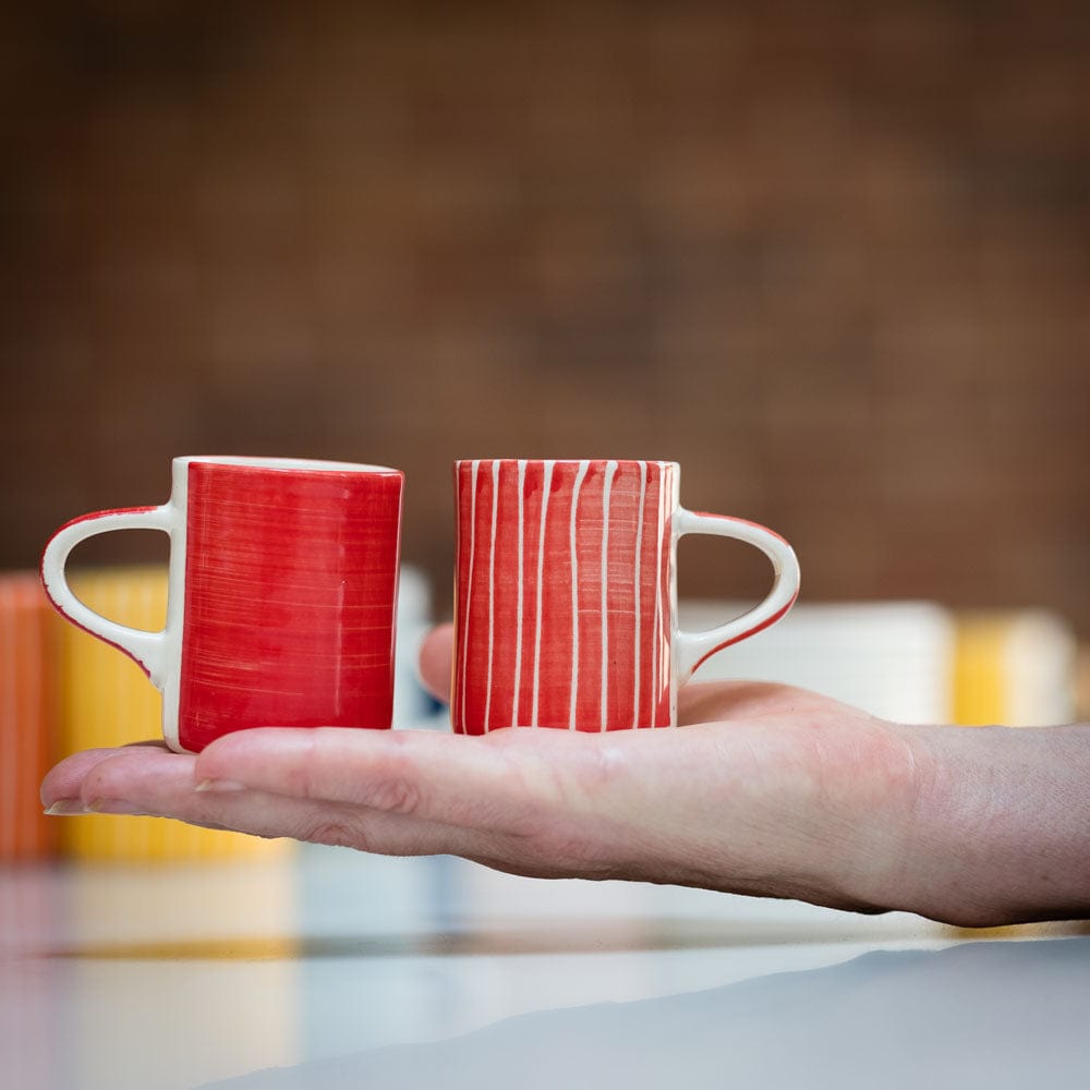 Chinaware TEST Musango Espresso Cups - Colour w White Stripe Red 21100