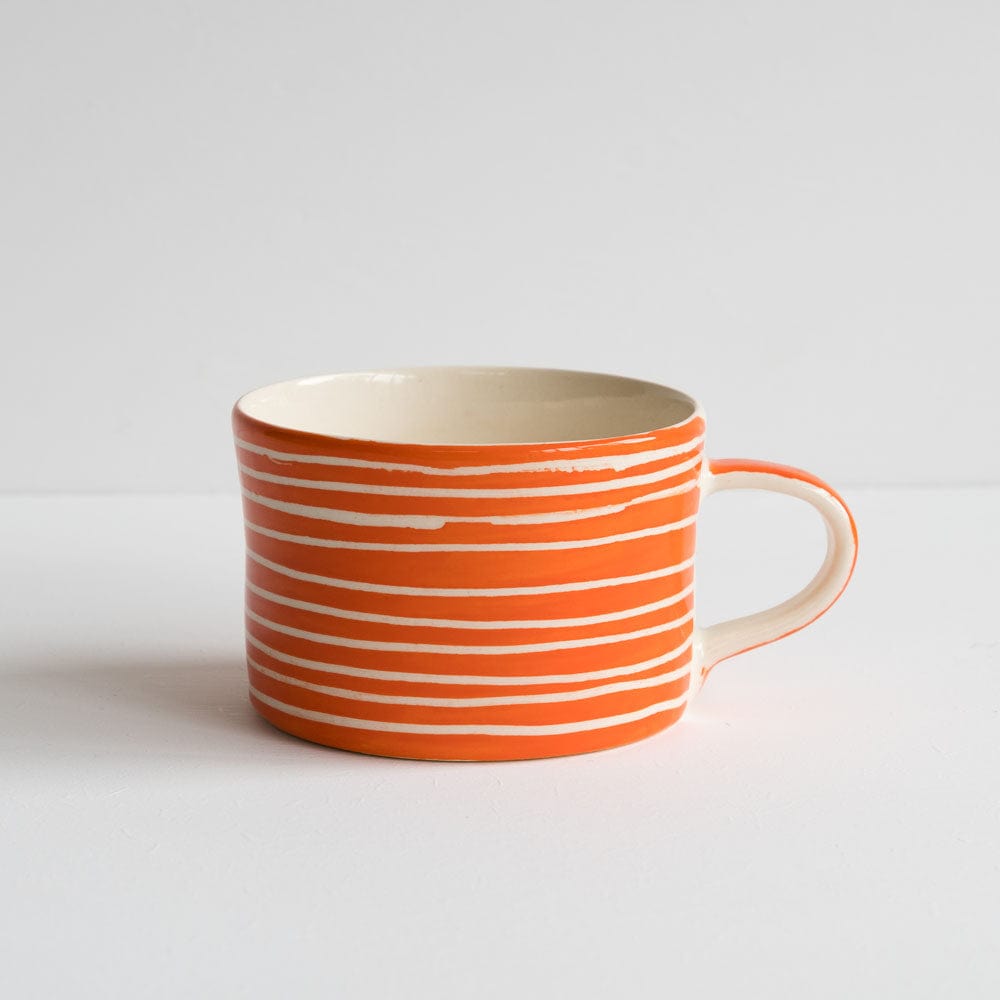 Chinaware TEST Musango Mugs - Colour with White Stripe Tangerine 20948