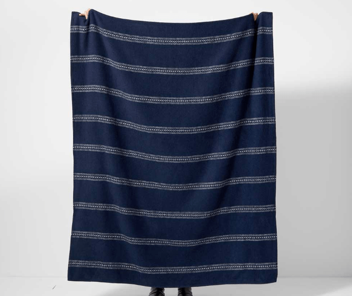 Misc Throw - recycled Cotton Small Pembroke Stripe Blue 24544