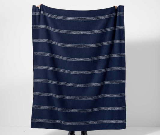 Misc Throw - recycled Cotton Small Pembroke Stripe Blue 24544