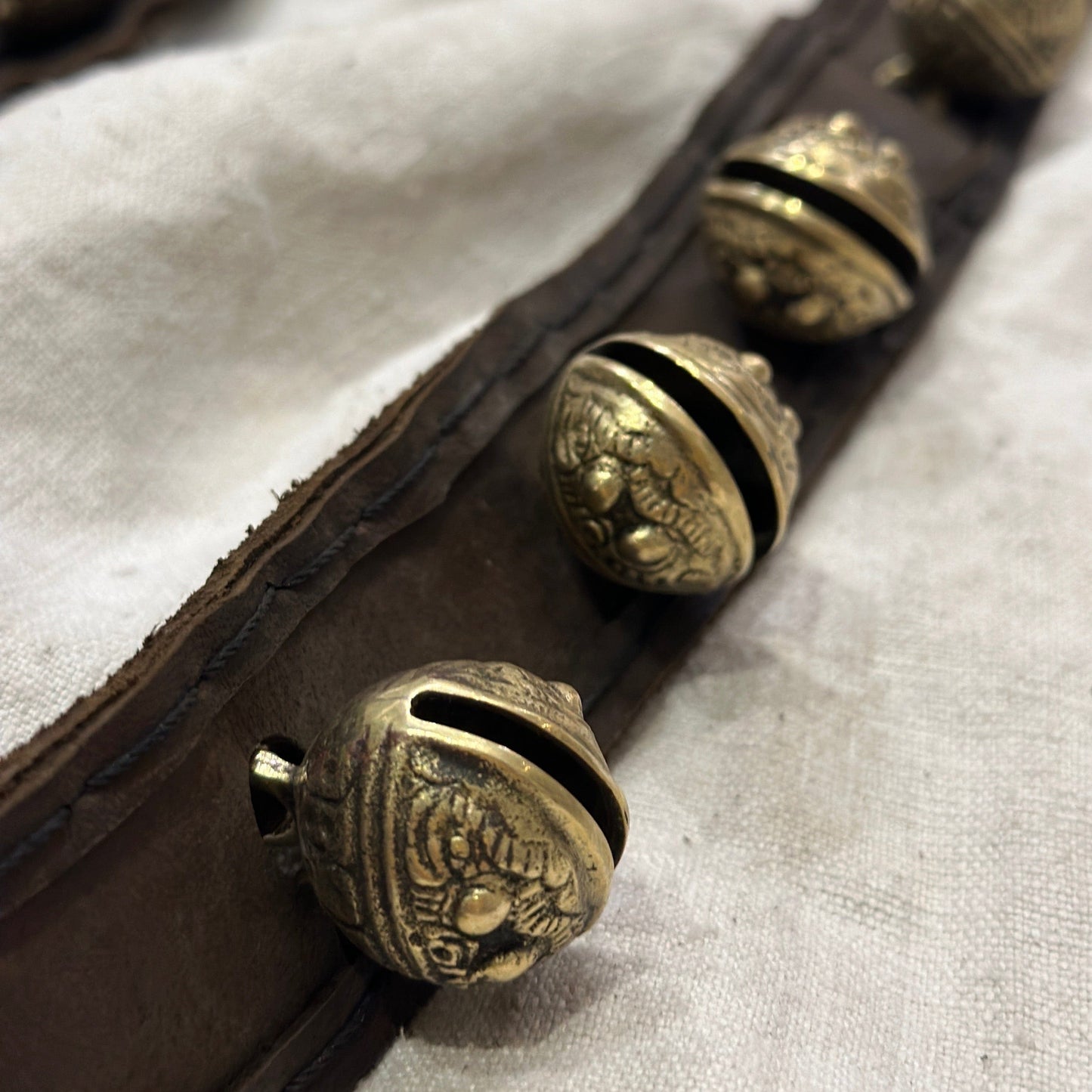 Indianalia Tibetan Yak Neck Bells on a Leather Strap 21526