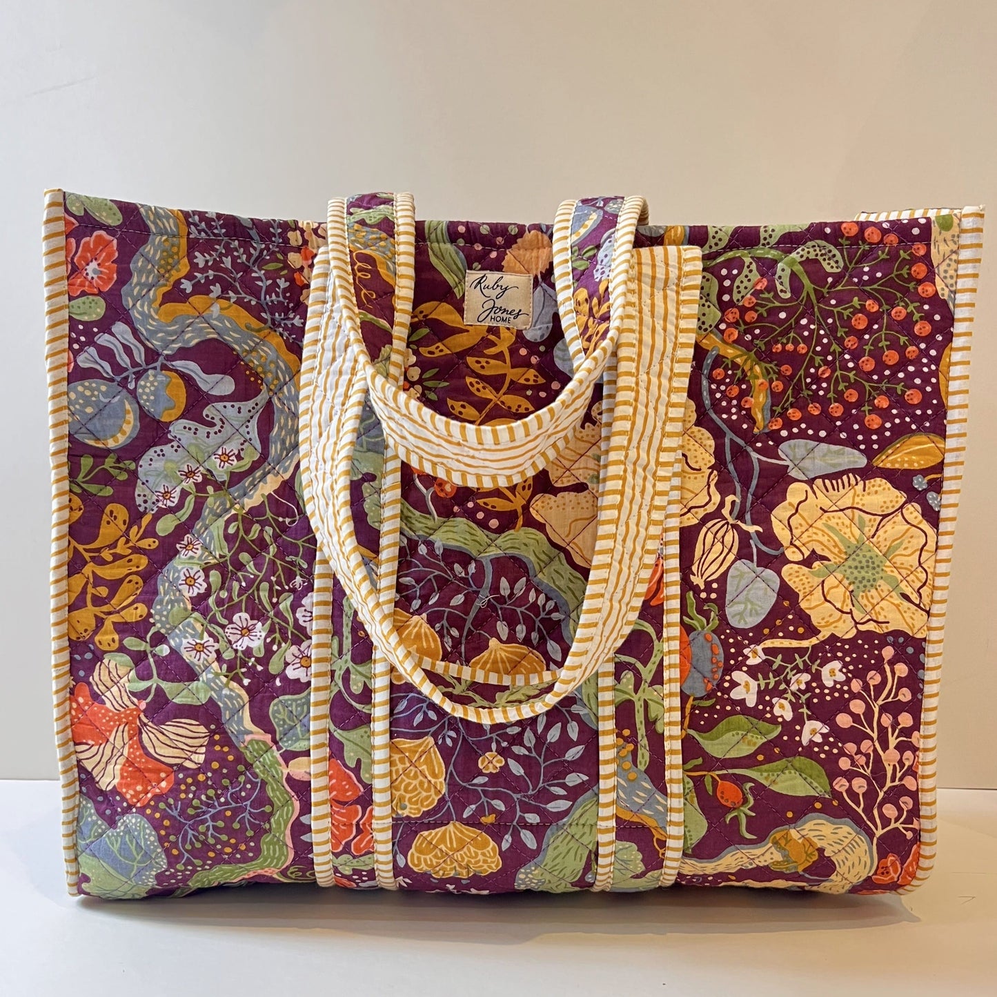 Tote Bags Tote - Nasturtiums on Aubergine 27767