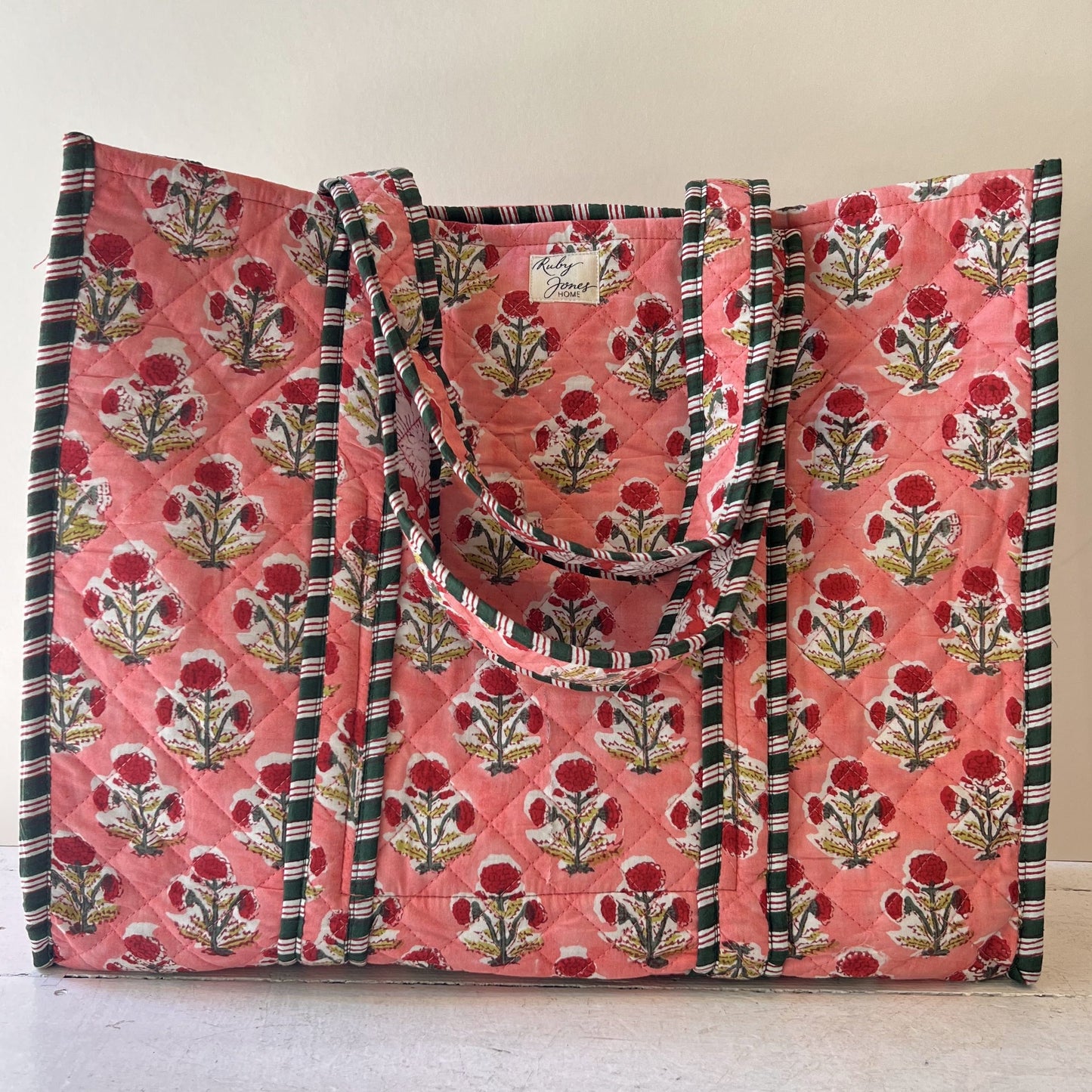 Tote Bags Tote - Red Poppies on Coral 28187