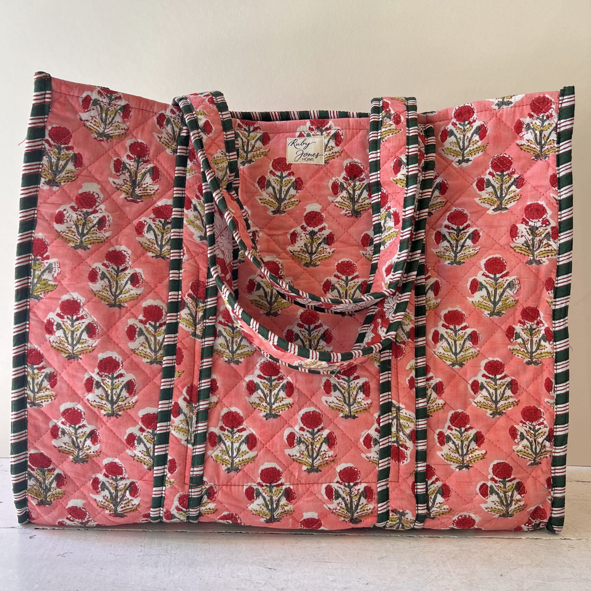 Tote Bags Tote - Red Poppies on Coral 28187