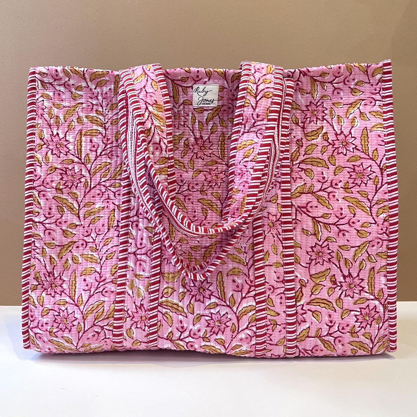 Tote Bags Tote - Rose Pink & Gold Flowers 26685