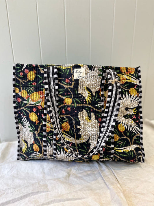 Tote Bags Tote - White Cockatoos on Black 24753