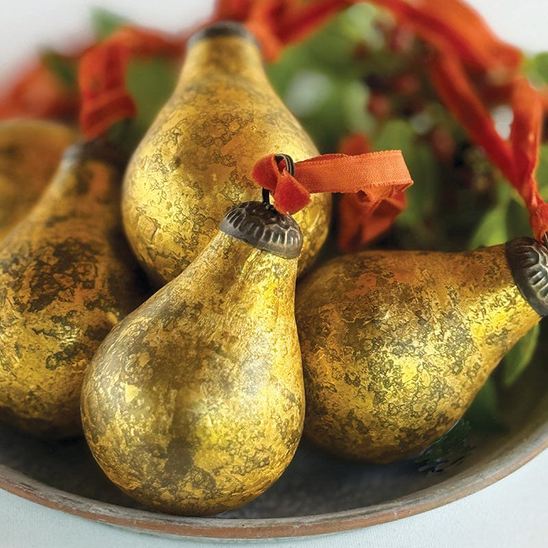 Xmas Tree Decorations Gold Pear Medium 26199