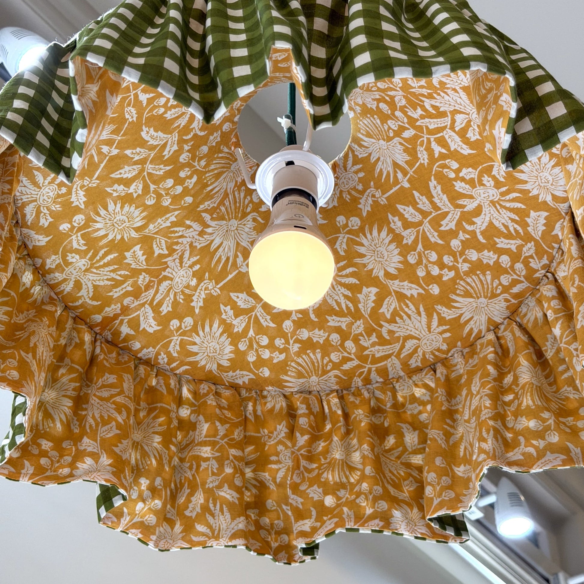 Umbrella Umbrella Lampshade - Pea Green Gingham 25631