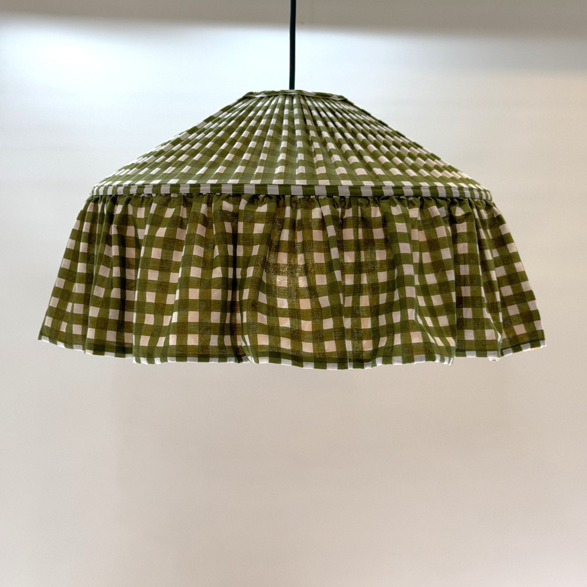 Umbrella Umbrella Lampshade - Pea Green Gingham 25631