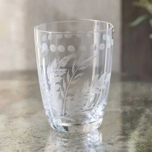 Glassware Water Glass - Etched Leaf Motif Clear 27836