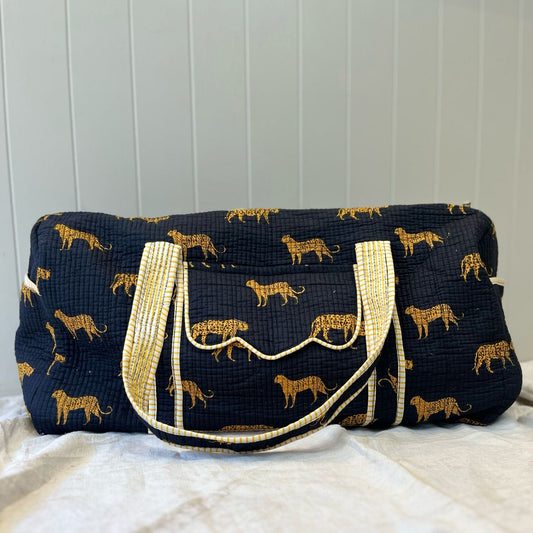 Weekender Bags Weekender Bag - Gold Cheetahs on Black 24646