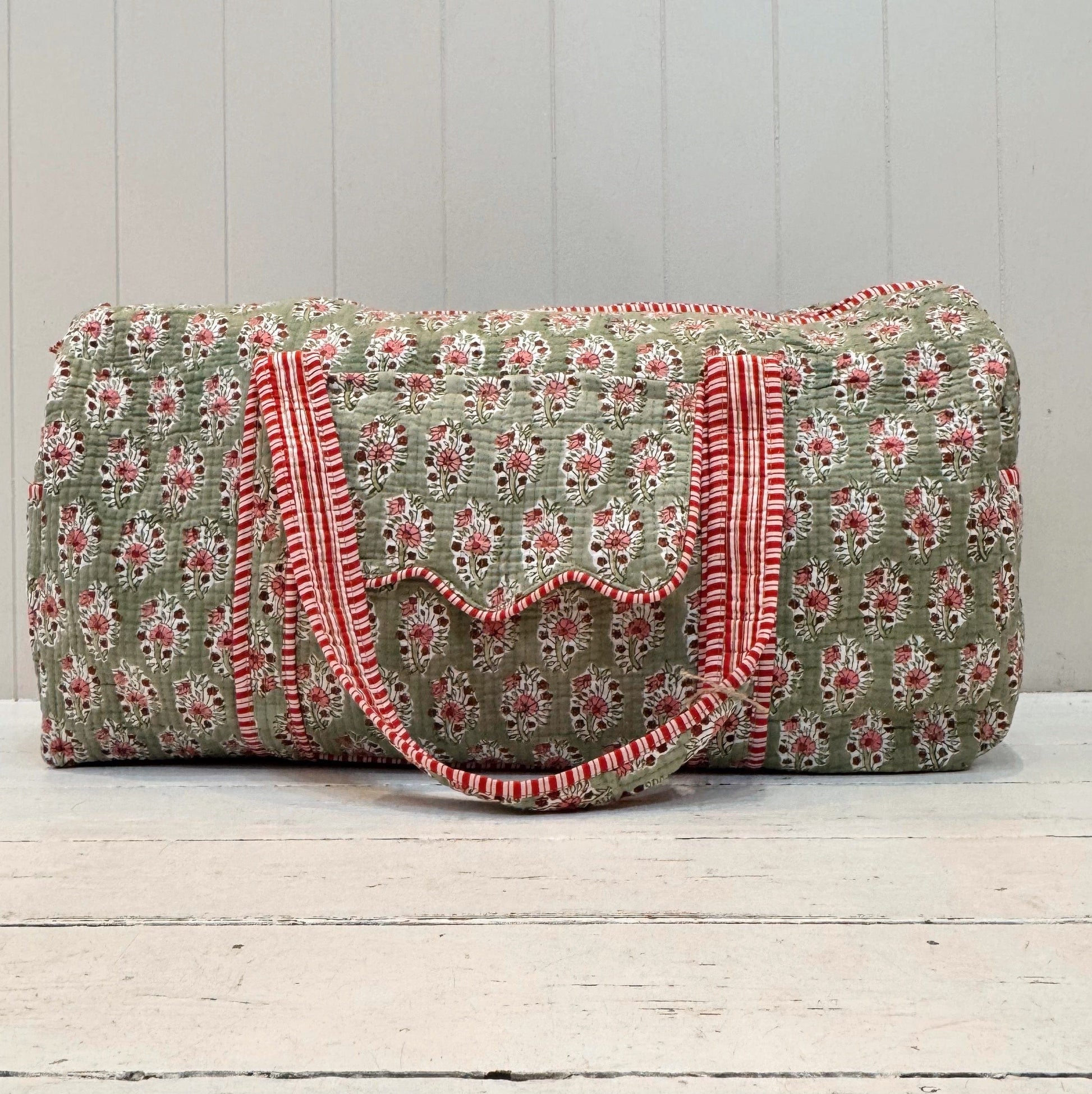 Weekender Bags Weekender Bag - Pink Country Flowers on Green 24375