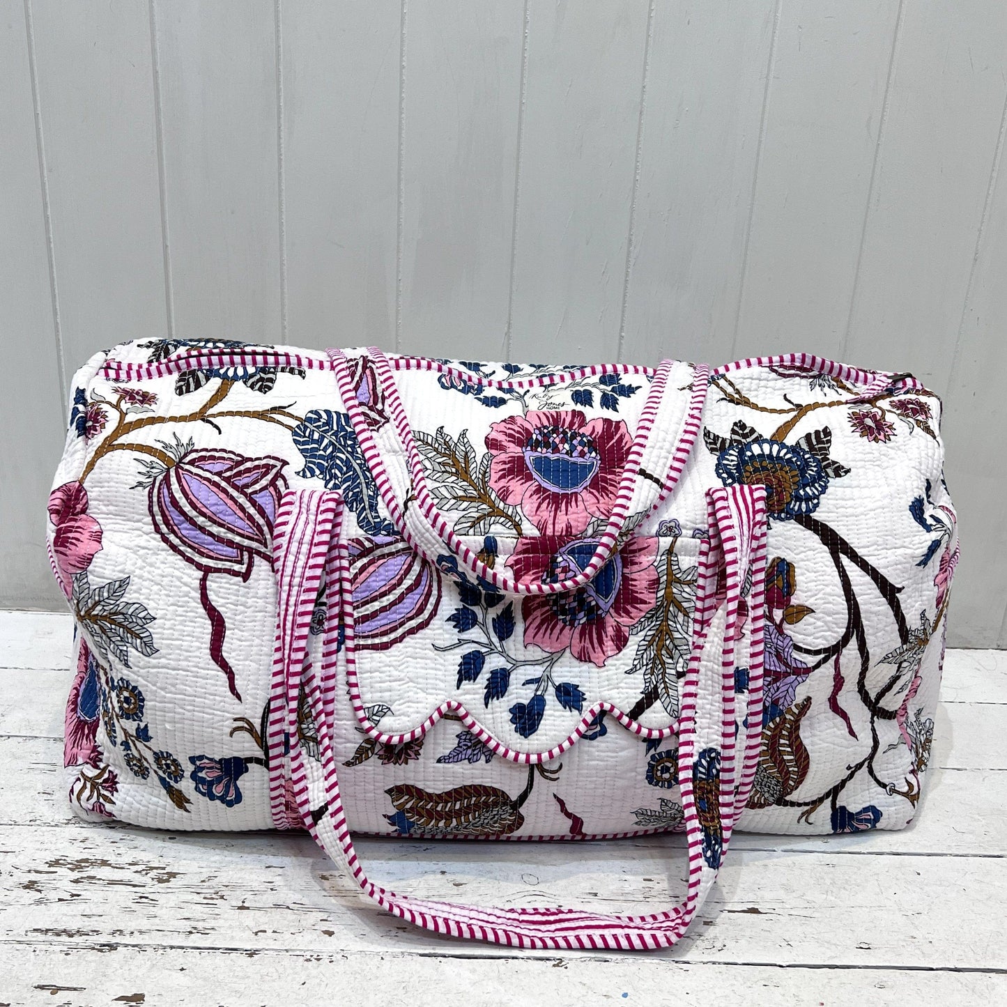 Weekender Bags Weekender - Blue & Rose Botanicals on White 26805