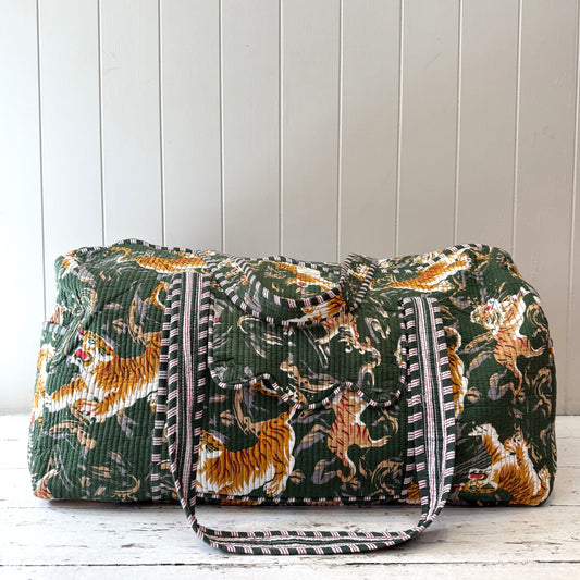 Weekender Bags Weekender - Gold Tigers on  Forest Green 25421