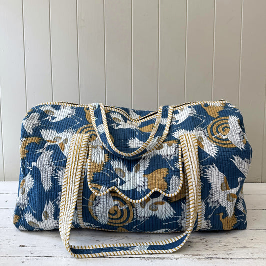 Weekender Bags Weekender - Golden Cranes on Sapphire Blue 25438