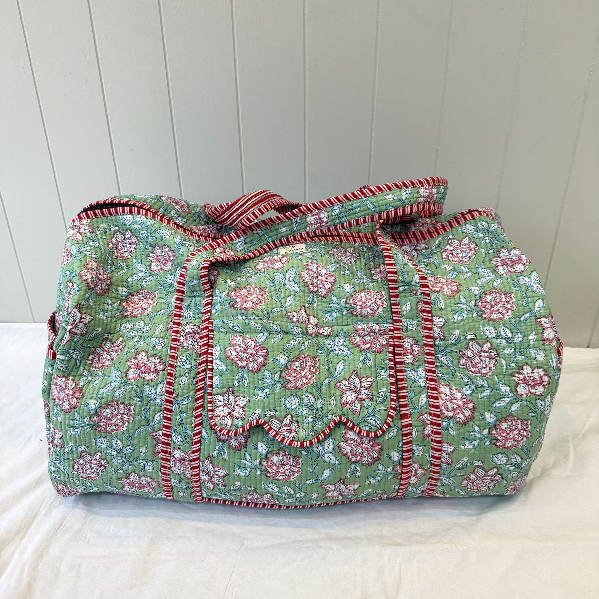 Weekender Bags Weekender - Pink Climbing Flowers on Mint 25078