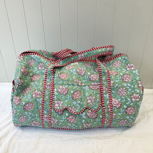 Weekender Bags Weekender - Pink Climbing Flowers on Mint 25078