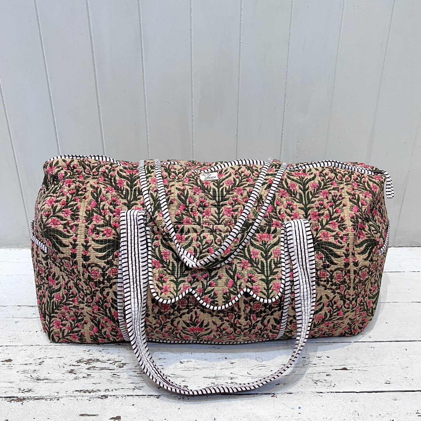 Weekender Bags Weekender - Pink & Green Botanicals on Bone 26843