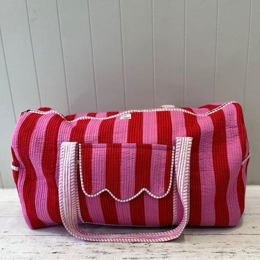 Weekender Bags Weekender - Wide Stripe - Fuchsia & Red 25637