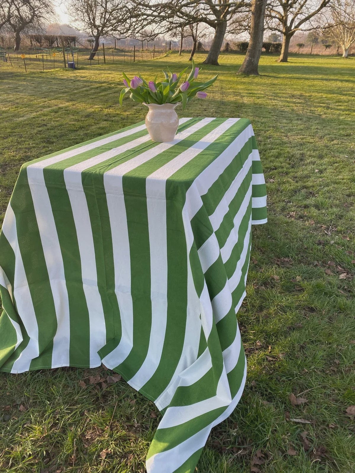 Tablecloths Wide Stripe Tablecloth - India Green 25321