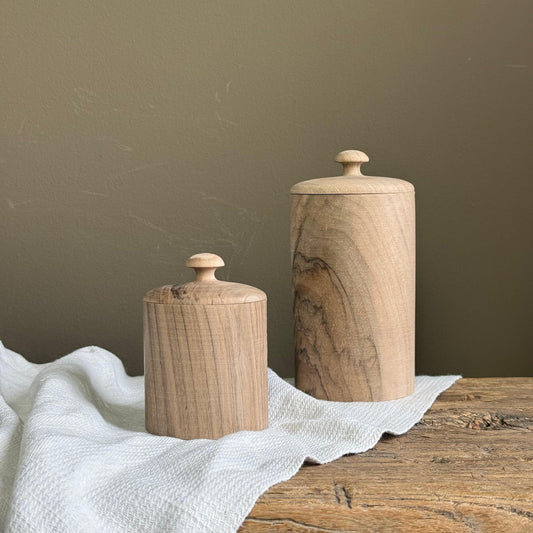 Kitchenalia Wooden Jar with Lid - Walnut