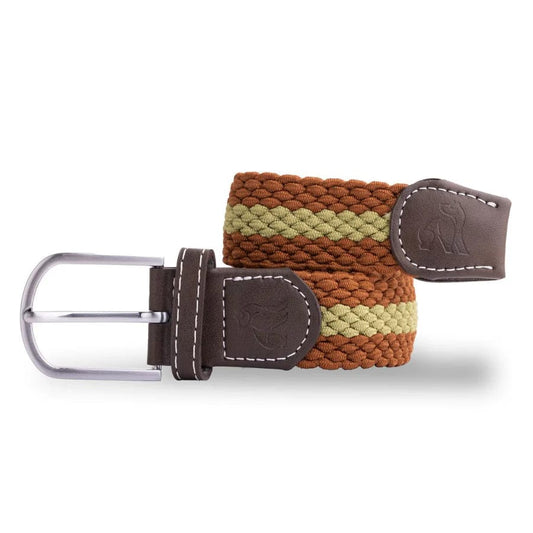 Other Fashion Woven Belt - Brown & Khaki Stripe, Medium 23689