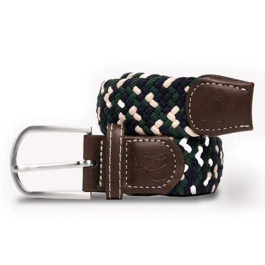 Other Fashion Woven Belt - Navy & Green Zigzag