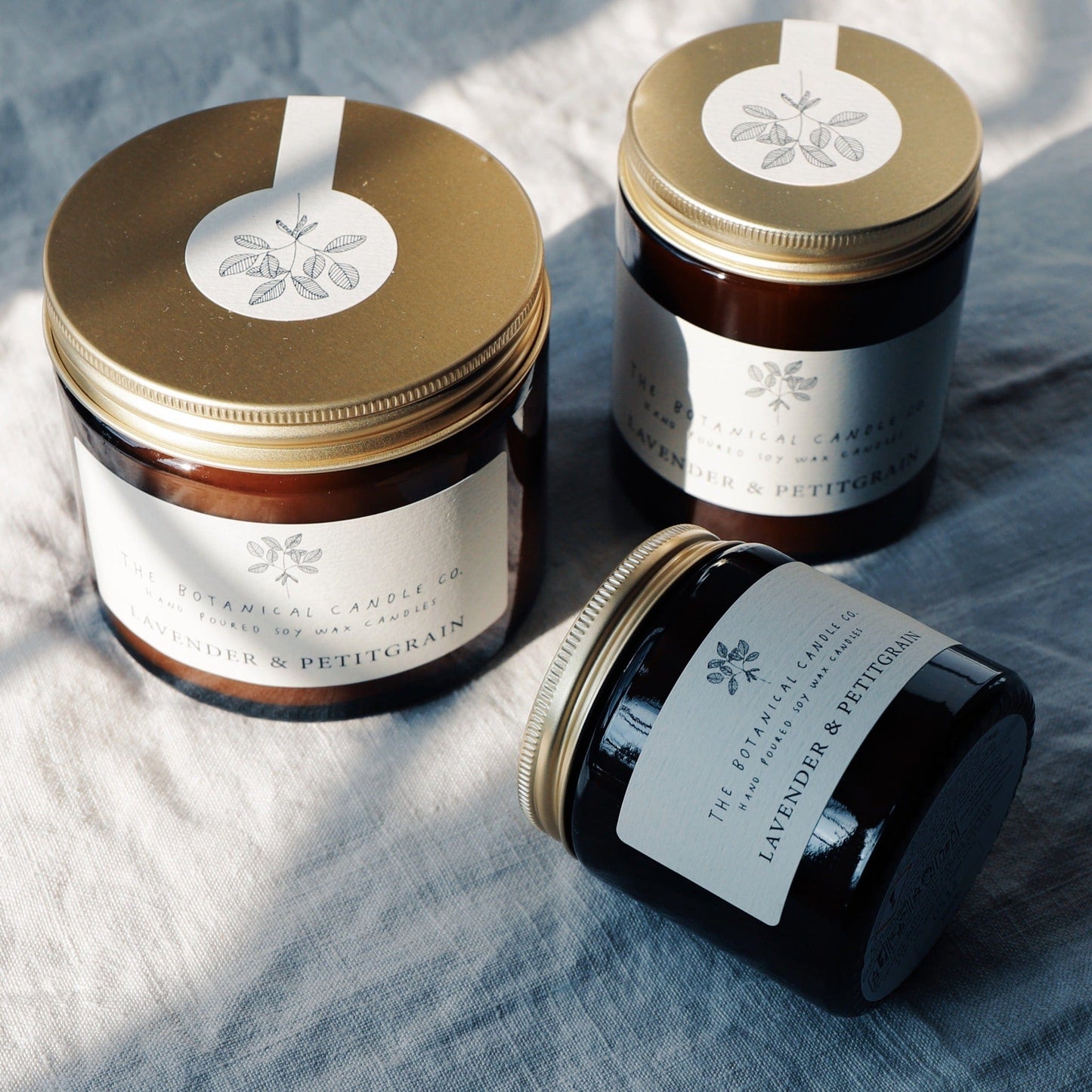 All Year Amber Glass Candle Jar - Lavender & Petitgrain