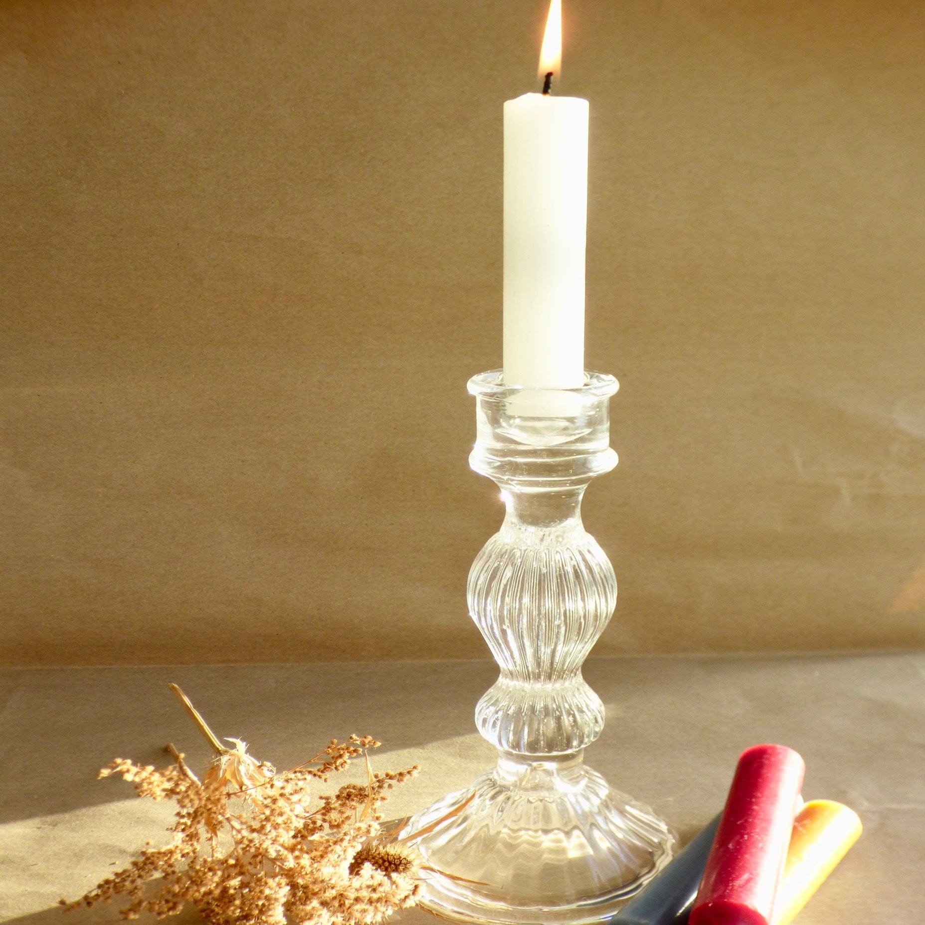 Candlesticks & Candleholders Candlestick Glass - Bella 20cm Clear 17526