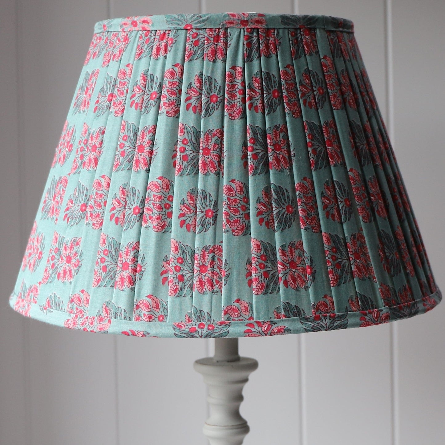 Outside Suppliers Empire Lampshade - Red Botanical on Dark Green 19507