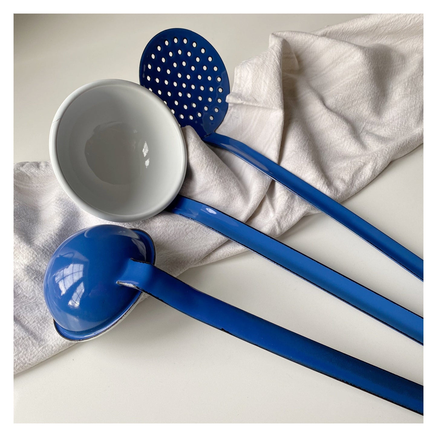 Kitchenalia Enamel Ladle - Blue/White