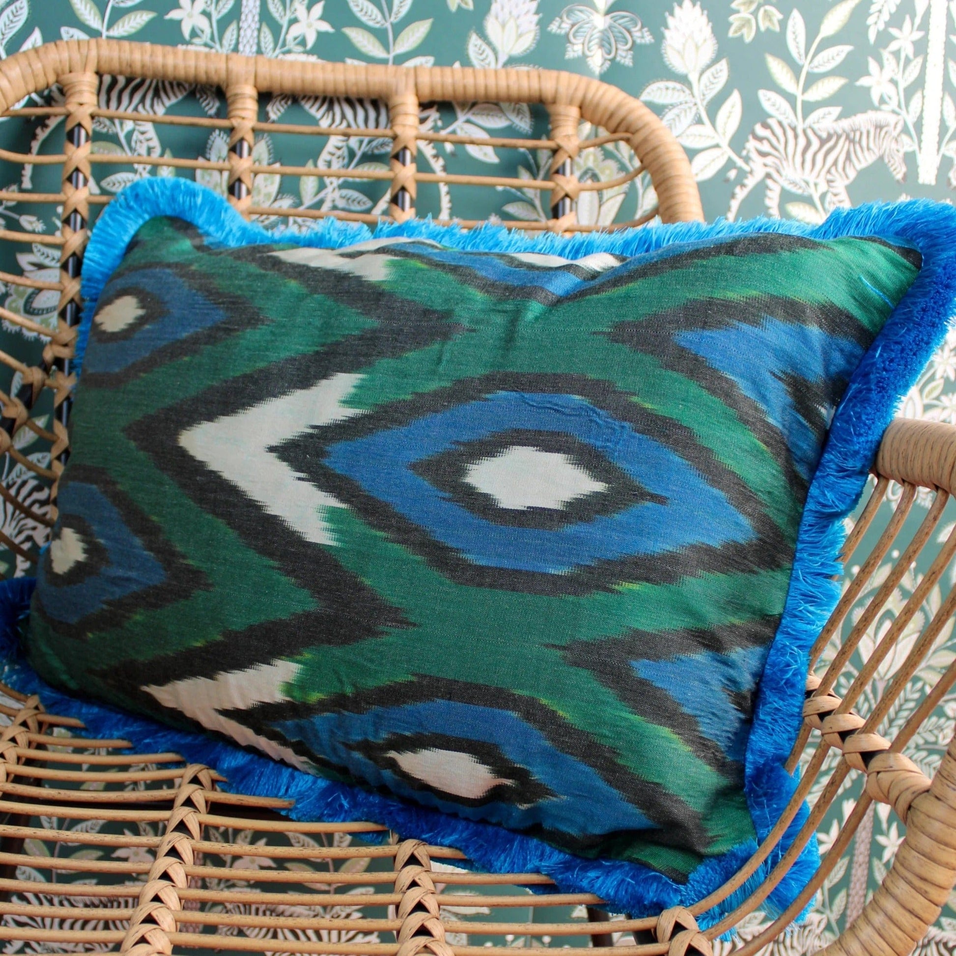 My Doris Cushions Evergreen Rectangular Silk Cushion 18685