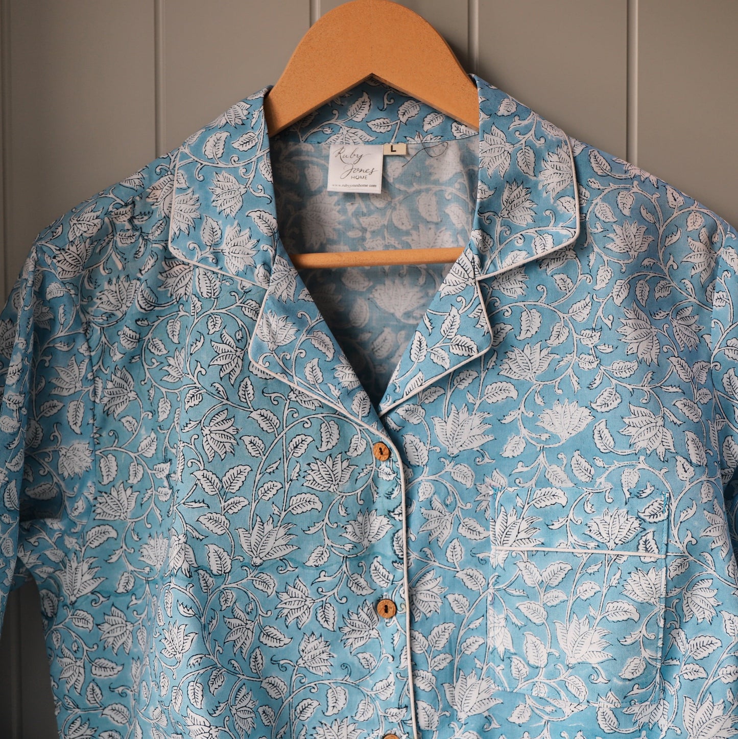 Pyjamas Fine Cotton PJ's - Full Set - Cornflower Botanical